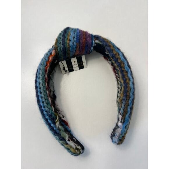 NWT Lele Sadoughi Mixed Yarn Knotted Multicolor Headband in Iris - Picture 6 of 7